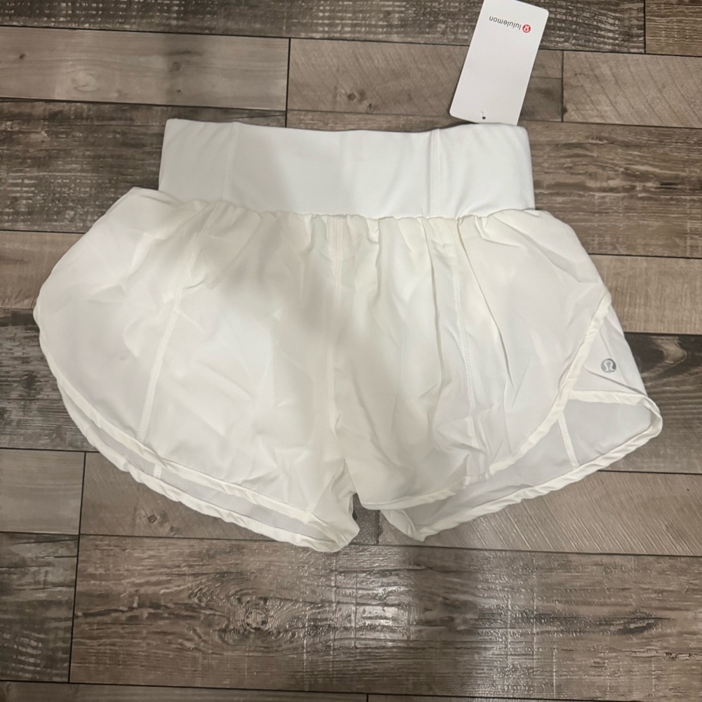 White high rise lululemon shorts
